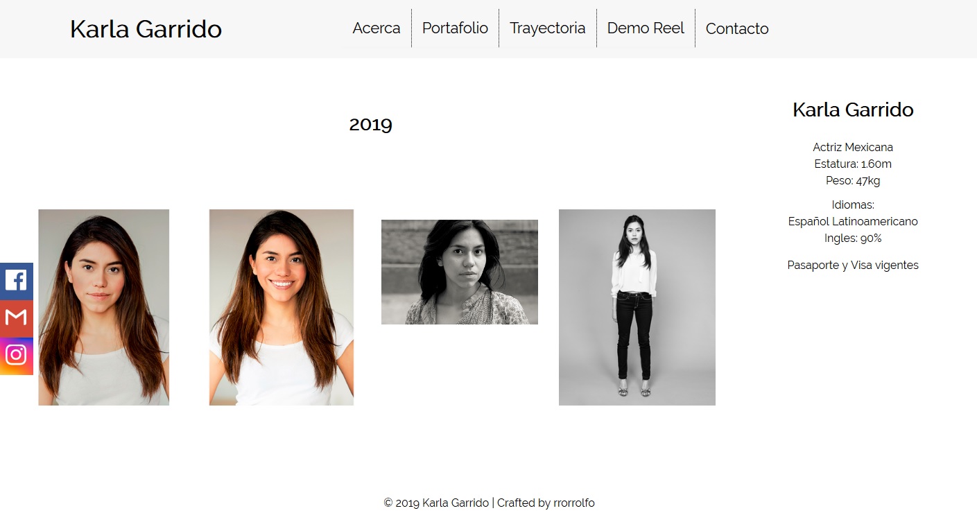 Portfolio of actress Karla Garrido